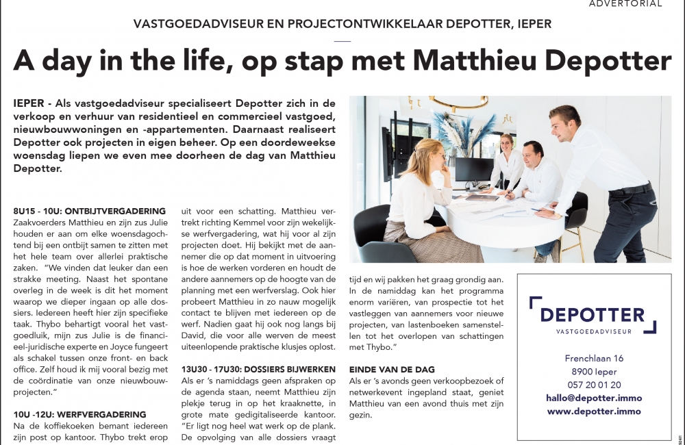 A day in the life, op stap met Matthieu Depotter